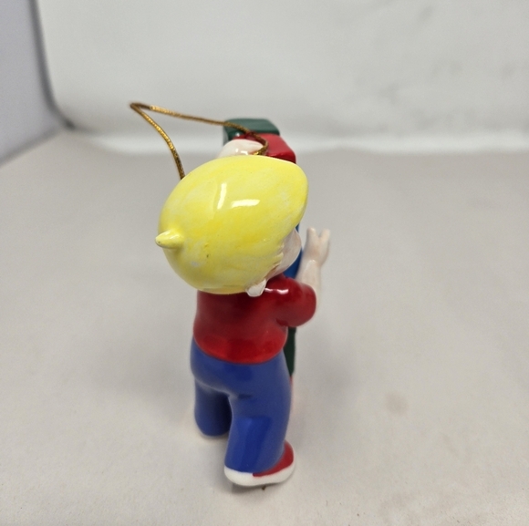 Sunday Funnies Family Circus Child Billy Holding Building Blocks Ornament - Picture 5 of 11